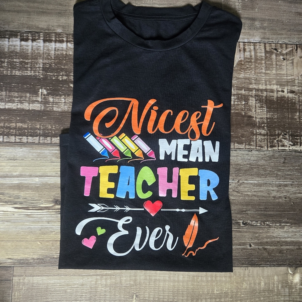 Kids Black Graphic Tee - Nicest Mean Teacher Ever